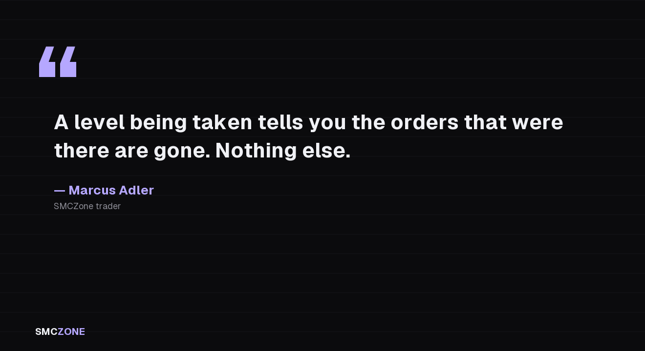 Quote card: a level being taken tells you the orders there are gone, and nothing else
